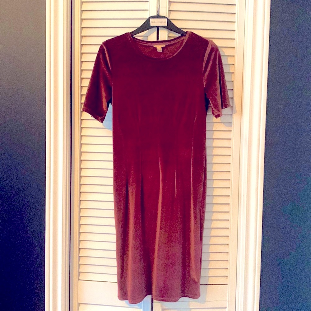 Esprit plum coloured velour dress size XS